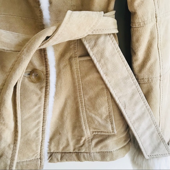 Women’s Wilson Tan Leather Fur Lined Jacket Size Small - Picture 7 of 8